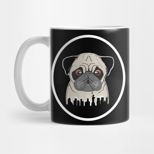 NEW YORK City Pug Dog Painting by SartorisArt1